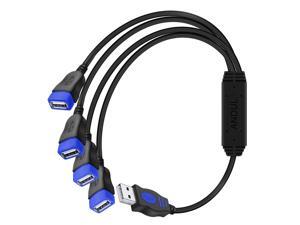 USB Splitter 1 To 4 - USB 2.0 Y Splitter Charger Cable Power Cord Extension Hub Adapter for MacBook/ Laptop / LED Etc,Navy USB Splitter 1 To 4 - USB 2.0 Y Splitter Charger Cable Power Cord Extension Hub Adapter for MacBook/ Laptop / LED Etc,Navy