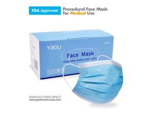 Yadu Disposable Procedural Face Mask for Medical Use (FDA approved) Blue 50/BX Yadu Disposable Procedural Face Mask for Medical Use (FDA approved) Blue 50/BX