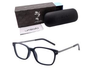 Umizato Blue Light Blocking Glasses for Men Women - Comfortable Minimalist Design, Ultra Lightweight, Handcrafted for Gaming and Computer Screen Protection from Eye Strain (Pictor in Black Grey)