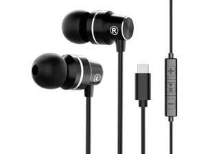 USB Type C Earbuds Stereo Earphones in Ear Earbud Headphones with Microphone Bass Headset with Mic and Volume Control Compatible with Google Pixel 2/XL, Xiaomi, Huawei and More (H1)