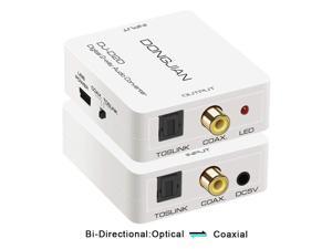 Bi-Directional Coaxial to Optical Converter Digital Coax-to-Optical,Optical-to-Coaxial CAMWAY Digital Audio Converter Optical to Coaxial Coaxial to Optical Bi-Directional Swtich Splitter Adapter 