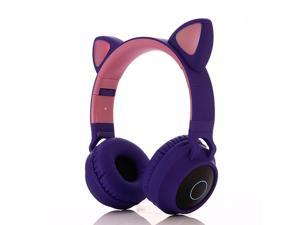 Cat Ear LED Bluetooth Headphone Bluetooth 5.0 Kids Headphones Glowing Light Handsfree Headset Gaming Earphones for PC