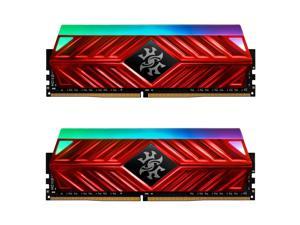 XPG SPECTRIX D41 RGB Desktop Memory: 32GB (2x16GB) DDR4 3200MHz CL16-20-20 | Custom RGB w/ Red Heatsink Module - 2PK | RAM Upgrade | Intel + Ryzen Compatible
