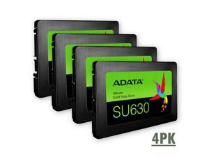 ADATA Ultimate Series: SU630 480GB SATA III - 2.5" 4 Pack of Internal Solid State Drives | 3D QLC - Black/Green SSD | Up to 520MBps - 4PK