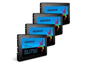 ADATA Ultimate Series SU750 256GB Each / QTY 4 - SATA III - 2.5" Internal Solid State Drive | 4 Pack Savings Bundle | Up to 550MBps | 4PK Boot Drives