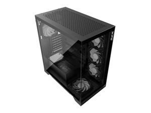 XPG Invader X Mid-Tower Gaming ATX PC Case with Panoramic View, Tempered Glass Panels, and RGB Lighting Black (INVADERXMT-BKCWW)