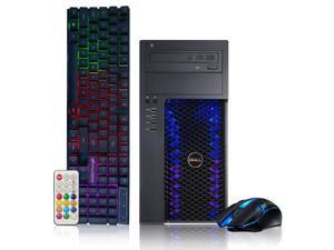 Dell Gaming PC Desktop computer -  Intel Quad I5 up to 3.2GHz, Radeon R9 370 4G, 512G SSD, 16GB Memory, RGB Keyboard & Mouse, DVD, WiFi & Bluetooth, Win 10 Pro (Grade A)