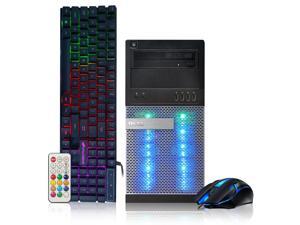 Dell Gaming PC Desktop computer -  Intel Quad I7 up to 3.8GHz, Radeon R9 370 4G, 128G SSD + 2TB, 16GB Memory, RGB Keyboard & Mouse, DVD, WiFi & Bluetooth, Win 10 Pro (Grade A)