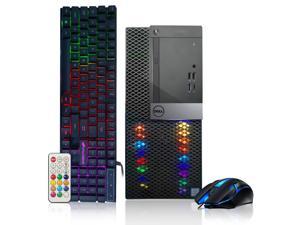 Dell Gaming PC Desktop computer -  Intel Quad I5 up to 3.6GHz, Radeon R9 370 4G, 512G SSD, 16GB Memory, RGB Keyboard & Mouse, DVD, WiFi & Bluetooth, Win 10 Pro (Grade A)