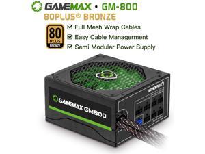 Gaming Power Supply, GMX GM Series 800 Watt 80 Plus Bronze Certified Active PFC ATX Semi Modular Power Supply (GM-800) Gaming Power Supply, GMX GM Series 800 Watt 80 Plus Bronze Certified Active PFC ATX Semi Modular Power Supply (GM-800)