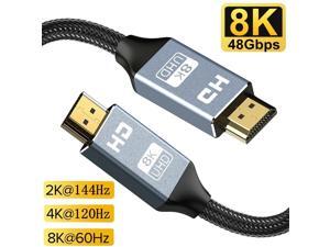 8K HDMI Cable 48Gbps 6.6FT/2M, Highwings Ultra High Speed HDMI Braided Cord-4K@120Hz 8K@60Hz, DTS:X, HDCP 2.2 & 2.3, HDR 10 Compatible with Roku TV/PS5/HDTV/Blu-ray 8K HDMI Cable 48Gbps 6.6FT/2M, Highwings Ultra High Speed HDMI Braided Cord-4K@120Hz 8K@60Hz, DTS:X, HDCP 2.2 & 2.3, HDR 10 Compatible with Roku TV/PS5/HDTV/Blu-ray