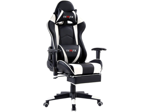 Ficmax Massage Gaming Chair Ergonomic Gamer Chair with Footrest Reclining Game Chair with Armrest High Back PC Gaming Chair Racing Style Home Office Chair with Head and Lumbar Support (Black/white) Ficmax Massage Gaming Chair Ergonomic Gamer Chair with Footrest Reclining Game Chair with Armrest High Back PC Gaming Chair Racing Style Home Office Chair with Head and Lumbar Support (Black/white)