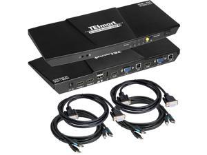 TESmart KVM Switches Dual Monitors 2x2 (VGA + USB) Port KVM Switch 4K 60Hz Control 2 Devices and 2 Monitors with 2 pcs HDMI KVM Cables TESmart KVM Switches Dual Monitors 2x2 (VGA + USB) Port KVM Switch 4K 60Hz Control 2 Devices and 2 Monitors with 2 pcs HDMI KVM Cables