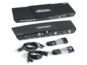 TESmart Dual Monitor KVM DP + HDMI switch, 4K Ultra HD with 3840 x 2160 at 60 Hz 4: 4: 4; supports USB 2.0 device operation up to max. 2 monitors and 2 computers / servers / DVR with 2 5ft HDMI KVM TESmart Dual Monitor KVM DP + HDMI switch, 4K Ultra HD with 3840 x 2160 at 60 Hz 4: 4: 4; supports USB 2.0 device operation up to max. 2 monitors and 2 computers / servers / DVR with 2 5ft HDMI KVM