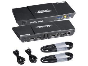 TESmart KVM Switch DisplayPort + USB Port KVM Switch 4K@60Hz 4:4:4 Ultra HD | DP KVM Switch with Extra USB 2.0 Port Supports Auto Scan&IR Remote Control Includes 2 pcs of 1.5 m KVM Cables-Matte TESmart KVM Switch DisplayPort + USB Port KVM Switch 4K@60Hz 4:4:4 Ultra HD | DP KVM Switch with Extra USB 2.0 Port Supports Auto Scan&IR Remote Control Includes 2 pcs of 1.5 m KVM Cables-Matte