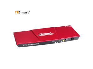 TESmart Dual monitor KVM DP + HDMI switch, 4K Ultra HD with 3840 x 2160 at 60 Hz 4: 4: 4; supports USB 2.0 device operation up to max. 2 monitors and 2 computers / servers / DVR with 2 5ft HDMI KVM TESmart Dual monitor KVM DP + HDMI switch, 4K Ultra HD with 3840 x 2160 at 60 Hz 4: 4: 4; supports USB 2.0 device operation up to max. 2 monitors and 2 computers / servers / DVR with 2 5ft HDMI KVM