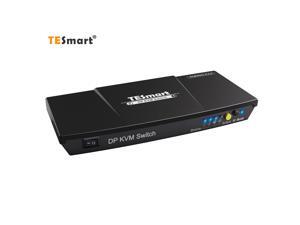 TESmart KVM Switch DisplayPort + USB Port KVM Switch 4K@60Hz 4:4:4 Ultra HD | DP KVM Switch with Extra USB 2.0 Port Supports Auto Scan&IR Remote Control Includes 2 pcs of 1.5 m KVM Cables-Matte TESmart KVM Switch DisplayPort + USB Port KVM Switch 4K@60Hz 4:4:4 Ultra HD | DP KVM Switch with Extra USB 2.0 Port Supports Auto Scan&IR Remote Control Includes 2 pcs of 1.5 m KVM Cables-Matte