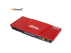 TESmart HDMI KVM Switch 2 ports 2 in 1 out  , support 4k 3840*2160@60Hz 4:4:4  Support HDR 10 and Dolby Vision ,Complaint with HDCP 2.2, With USB2.0 and audio output ports