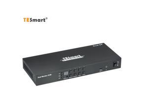 TESmart 4x2 Dual Monitor DisplayPort KVM Switch 4 Port KVM 4K@60Hz 4 in 2 out KVM Switcher Controls via Keyboard/ IR Remote/RS232 with Extra USB 2.0 &L/R Audio Port includes 4 pcs of 1.5 m KVM Cables TESmart 4x2 Dual Monitor DisplayPort KVM Switch 4 Port KVM 4K@60Hz 4 in 2 out KVM Switcher Controls via Keyboard/ IR Remote/RS232 with Extra USB 2.0 &L/R Audio Port includes 4 pcs of 1.5 m KVM Cables