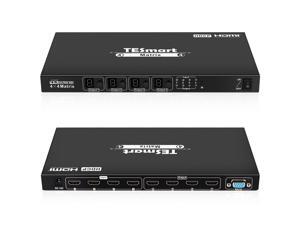 TESmart 4X4 Matrix Switcher 4K Ultra HD HDMI 4 Ports Inputs and 4 Port Outputs with RS232 IR Remote Control Supports 4Kx2K@30HZ, HDCP, 3D & Deep Color, HDMI 1.4 Compliant TESmart 4X4 Matrix Switcher 4K Ultra HD HDMI 4 Ports Inputs and 4 Port Outputs with RS232 IR Remote Control Supports 4Kx2K@30HZ, HDCP, 3D & Deep Color, HDMI 1.4 Compliant