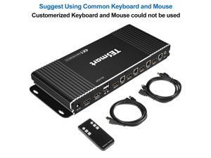 TESmart 4x1 HDMI KVM Switch 4K 3840x2160@60Hz 4:4:4 with 2 5ft KVM Cables USB 2.0 Control of 4 Computers/ Servers/ DVR (Black) TESmart 4x1 HDMI KVM Switch 4K 3840x2160@60Hz 4:4:4 with 2 5ft KVM Cables USB 2.0 Control of 4 Computers/ Servers/ DVR (Black)