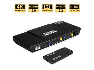 TESmart 4x1 HDMI Switch Ultra HD supports 4K@60Hz 4: 4: 4, 4-port HDMI switch 3DTV pass-through, Support S/PDIF and L/R audio out and IR remote control, For Xbox 360/One, PS4/PS3 TESmart 4x1 HDMI Switch Ultra HD supports 4K@60Hz 4: 4: 4, 4-port HDMI switch 3DTV pass-through, Support S/PDIF and L/R audio out and IR remote control, For Xbox 360/One, PS4/PS3