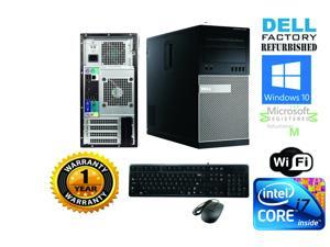 Desktop Dell 7010 TOWER PC i7 3770 Quad 3.4GHz 16GB Ram 1TB HD Win 10 Pro 64 Wi-Fi GeForce 210 - 1 Year Warranty