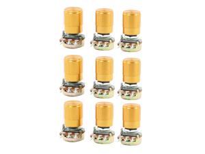 Unique Bargains 9pcs 50K ohm 6mm Knurled Shaft 3-Pin Single Linear Potentiometers w Rotary Knob Unique Bargains 9pcs 50K ohm 6mm Knurled Shaft 3-Pin Single Linear Potentiometers w Rotary Knob