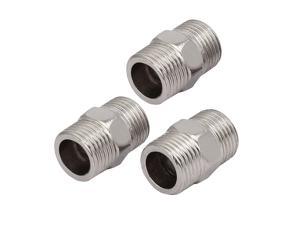 1/2BSP Male Thread Stainless Steel Hex Nipple Tube Pipe Connecting Fittings 3pcs