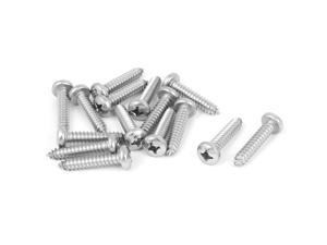 M6.3x40mm 316 Stainless Steel Phillips Round Pan Head Self Tapping Screws 6pcs 