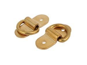Global Bargains 4/5" D Ring Brass Surface-Mounted Tie Down Lashing Ring w Screws 2pcs