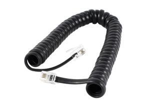 Unique Bargains 2M RJ9 4P4C Plug Coiled Stretchy Telephone Handsets Cable Wire Line Black Unique Bargains 2M RJ9 4P4C Plug Coiled Stretchy Telephone Handsets Cable Wire Line Black