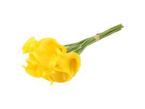 Bridal Wedding Decor Calla Lily Artificial Manmade Flowers Bouquet Yellow 10 Pcs Bridal Wedding Decor Calla Lily Artificial Manmade Flowers Bouquet Yellow 10 Pcs