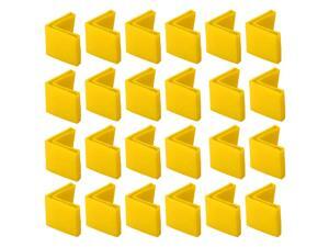 40mm x 40mm Angle Iron Foot Pads L Shaped PVC Furniture Leg Caps End Covers Prevent Scratch Floor Protector Yellow 24 Pcs