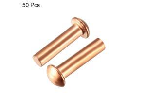 50 Pcs 13/64" x 15/32" Round Head Copper Solid Rivets Fasteners 