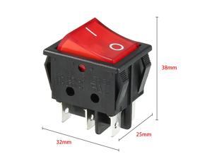 20pcs AC 250V/125V 16A On/Off DPDT Rocker Switch Latching Red Light UL Listed 20pcs AC 250V/125V 16A On/Off DPDT Rocker Switch Latching Red Light UL Listed