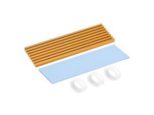 M.2 Aluminum Heatsink Kit 70x22x3mm Golden Tone with Silicone Thermal Pads for 2280 SSD M.2 Aluminum Heatsink Kit 70x22x3mm Golden Tone with Silicone Thermal Pads for 2280 SSD