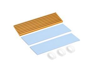 M.2 Aluminum Heatsink Kit 70x22x3mm Golden Tone with Two Silicone Thermal Pads for 2280 SSD M.2 Aluminum Heatsink Kit 70x22x3mm Golden Tone with Two Silicone Thermal Pads for 2280 SSD