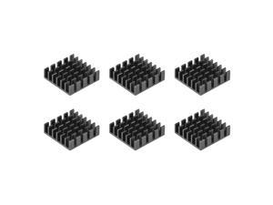 6x20x20mm Black Aluminum Heatsink Thermal Adhesive Pad Cooler for Cooling 3D Printers 6Pcs