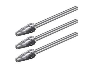 Tungsten Carbide Double Cut Rotary Burrs File Ball Shape with 1/8" Shank 3pcs 