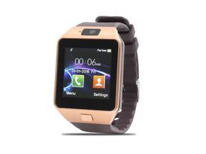 DZ09 Anti-lost SIM Card MP3 Player Smart Watch Gold Tone for IOS Android Phone