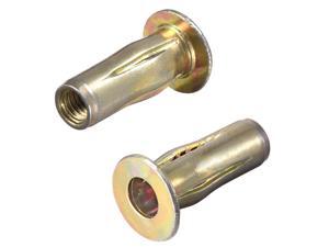 Multi-Grip Rivet-Nut, M5 Pre-Bulbed Shank Carbon Steel Color-Zinc-Plated Flat Head Threaded Insert Nut 25Pcs Multi-Grip Rivet-Nut, M5 Pre-Bulbed Shank Carbon Steel Color-Zinc-Plated Flat Head Threaded Insert Nut 25Pcs