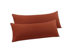 2 Packs Body Pillow Case, Luxury 1800 Microfiber Orange Pillowcases No Zipper, Soft Full Body Pillow Covers for Long Pillows Body(20"x72")