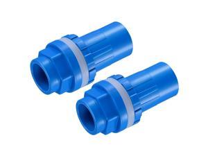 12 20mm ID PVC Water Tank Pipe Connector DN15 Joint Straight Tube Hose Accessory Blue Pack of 2
