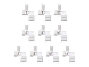 10mm 4P L-shape LED Strip Connector Right Angle Corner Connectors Clip for 5050 RGB 4 Conductor LED Strip Lights Strip to Strip 10Pcs 10mm 4P L-shape LED Strip Connector Right Angle Corner Connectors Clip for 5050 RGB 4 Conductor LED Strip Lights Strip to Strip 10Pcs