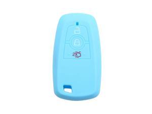 Sky Blue Silicone 3 Button Keyless Entry Car Remote Key Fob Case Cover Protector for Ford