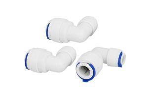 1/4" x 3/8" Tube Elbow Push In Quick Connect 3pcs for RO Water Filter Fitting