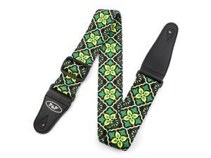 Faux Leather End National Style Adjustable Guitar Shoulder Strap Bass Belt Green Faux Leather End National Style Adjustable Guitar Shoulder Strap Bass Belt Green