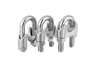 M22 304 Stainless Steel Saddle Clamp Cable Wire Rope Clip Fastener 3pcs