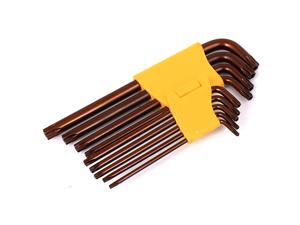 T10-T50 L Shaped S2 Security Torx Key Wrench Set Tools Brown 9 in 1 T10-T50 L Shaped S2 Security Torx Key Wrench Set Tools Brown 9 in 1